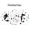 image2Pcs Mermaid 3D Acrylic Mirror Wall Decal Dreamlike Sliver Bubble and Little Star Wall Sticker DILIBRA Modern DIY Art Mermaid Wall Decor for Girls Room Bathroom Bedroom Livingroom