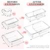 imageDILIBRA 16 Pcs Clear Extendable Drawer Organizer Adjustable Drawer Storage 3Size Desk Drawer Organizer Plastic NonSlip Storage Bins for Makeup Cosmetic Jewelries Utensils Stationery Dressers3Pcs Large  5Pcs Medium  8Pcs Small