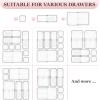 imageDILIBRA 16 Pcs Clear Extendable Drawer Organizer Adjustable Drawer Storage 3Size Desk Drawer Organizer Plastic NonSlip Storage Bins for Makeup Cosmetic Jewelries Utensils Stationery Dressers3Pcs Large  5Pcs Medium  8Pcs Small