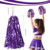 imageDILIBRA 24 Pcs Metallic Cheerleading Pom Poms for Kids Cheerleaders Cheer Pom Poms with Baton Handle Cheering Squad Hand Flower for Adults Team Spirit Sports Game Dancing PartyPurple