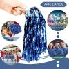 imageDILIBRA 24 Pcs Metallic Cheerleading Pom Poms for Kids Cheerleaders Cheer Pom Poms with Baton Handle Cheering Squad Hand Flower for Adults Team Spirit Sports Game Dancing PartyBlueWhite
