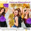 imageDILIBRA 24 Pcs Metallic Cheerleading Pom Poms for Kids Cheerleaders Cheer Pom Poms with Baton Handle Cheering Squad Hand Flower for Adults Team Spirit Sports Game Dancing PartyGoldPurple