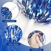 imageDILIBRA 24 Pcs Metallic Cheerleading Pom Poms for Kids Cheerleaders Cheer Pom Poms with Baton Handle Cheering Squad Hand Flower for Adults Team Spirit Sports Game Dancing PartyBlue and Sliver