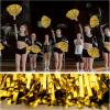 imageDILIBRA 24 Pcs Metallic Cheerleading Pom Poms for Kids Cheerleaders Cheer Pom Poms with Baton Handle Cheering Squad Hand Flower for Adults Team Spirit Sports Game Dancing PartyGold
