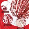 imageDILIBRA 24 Pcs Metallic Cheerleading Pom Poms for Kids Cheerleaders Cheer Pom Poms with Baton Handle Cheering Squad Hand Flower for Adults Team Spirit Sports Game Dancing PartyRed and White