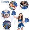 imageDILIBRA 24 Pcs Metallic Cheerleading Pom Poms for Kids Cheerleaders Cheer Pom Poms with Baton Handle Cheering Squad Hand Flower for Adults Team Spirit Sports Game Dancing PartyBlue and Sliver