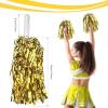 imageDILIBRA 24 Pcs Metallic Cheerleading Pom Poms for Kids Cheerleaders Cheer Pom Poms with Baton Handle Cheering Squad Hand Flower for Adults Team Spirit Sports Game Dancing PartyGold