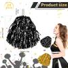 imageDILIBRA 24 Pcs Metallic Cheerleading Pom Poms for Kids Cheerleaders Cheer Pom Poms with Baton Handle Cheering Squad Hand Flower for Adults Team Spirit Sports Game Dancing PartyGoldBlack