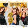 imageDILIBRA 24 Pcs Metallic Cheerleading Pom Poms for Kids Cheerleaders Cheer Pom Poms with Baton Handle Cheering Squad Hand Flower for Adults Team Spirit Sports Game Dancing PartyGoldBlack