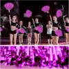imageDILIBRA 24 Pcs Metallic Cheerleading Pom Poms for Kids Cheerleaders Cheer Pom Poms with Baton Handle Cheering Squad Hand Flower for Adults Team Spirit Sports Game Dancing PartyRose red