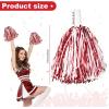 imageDILIBRA 24 Pcs Metallic Cheerleading Pom Poms for Kids Cheerleaders Cheer Pom Poms with Baton Handle Cheering Squad Hand Flower for Adults Team Spirit Sports Game Dancing PartyRed and White