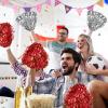 imageDILIBRA 24 Pcs Metallic Cheerleading Pom Poms for Kids Cheerleaders Cheer Pom Poms with Baton Handle Cheering Squad Hand Flower for Adults Team Spirit Sports Game Dancing PartyMulticolor