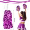 imageDILIBRA 24 Pcs Metallic Cheerleading Pom Poms for Kids Cheerleaders Cheer Pom Poms with Baton Handle Cheering Squad Hand Flower for Adults Team Spirit Sports Game Dancing PartyRose red