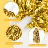 imageDILIBRA 24 Pcs Metallic Cheerleading Pom Poms for Kids Cheerleaders Cheer Pom Poms with Baton Handle Cheering Squad Hand Flower for Adults Team Spirit Sports Game Dancing PartyBlueGold
