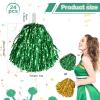 imageDILIBRA 24 Pcs Metallic Cheerleading Pom Poms for Kids Cheerleaders Cheer Pom Poms with Baton Handle Cheering Squad Hand Flower for Adults Team Spirit Sports Game Dancing PartyGoldGreen