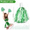 imageDILIBRA 24 Pcs Metallic Cheerleading Pom Poms for Kids Cheerleaders Cheer Pom Poms with Baton Handle Cheering Squad Hand Flower for Adults Team Spirit Sports Game Dancing PartyGreen and White