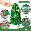 imageDILIBRA 24 Pcs Metallic Cheerleading Pom Poms for Kids Cheerleaders Cheer Pom Poms with Baton Handle Cheering Squad Hand Flower for Adults Team Spirit Sports Game Dancing PartyWhiteGreen