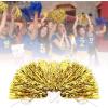 imageDILIBRA 24 Pcs Metallic Cheerleading Pom Poms for Kids Cheerleaders Cheer Pom Poms with Baton Handle Cheering Squad Hand Flower for Adults Team Spirit Sports Game Dancing PartyGold
