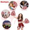 imageDILIBRA 24 Pcs Metallic Cheerleading Pom Poms for Kids Cheerleaders Cheer Pom Poms with Baton Handle Cheering Squad Hand Flower for Adults Team Spirit Sports Game Dancing PartyRed and White