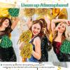 imageDILIBRA 24 Pcs Metallic Cheerleading Pom Poms for Kids Cheerleaders Cheer Pom Poms with Baton Handle Cheering Squad Hand Flower for Adults Team Spirit Sports Game Dancing PartyGoldGreen
