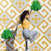imageDILIBRA 24 Pcs Metallic Cheerleading Pom Poms for Kids Cheerleaders Cheer Pom Poms with Baton Handle Cheering Squad Hand Flower for Adults Team Spirit Sports Game Dancing PartyWhiteGreen
