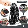 imageDILIBRA 24 Pcs Metallic Cheerleading Pom Poms for Kids Cheerleaders Cheer Pom Poms with Baton Handle Cheering Squad Hand Flower for Adults Team Spirit Sports Game Dancing PartyBlack