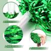 imageDILIBRA 24 Pcs Metallic Cheerleading Pom Poms for Kids Cheerleaders Cheer Pom Poms with Baton Handle Cheering Squad Hand Flower for Adults Team Spirit Sports Game Dancing PartyWhiteGreen
