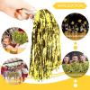 imageDILIBRA 24 Pcs Metallic Cheerleading Pom Poms for Kids Cheerleaders Cheer Pom Poms with Baton Handle Cheering Squad Hand Flower for Adults Team Spirit Sports Game Dancing PartyGold