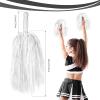 imageDILIBRA 24 Pcs Metallic Cheerleading Pom Poms for Kids Cheerleaders Cheer Pom Poms with Baton Handle Cheering Squad Hand Flower for Adults Team Spirit Sports Game Dancing PartyWhite