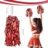 imageDILIBRA 24 Pcs Metallic Cheerleading Pom Poms for Kids Cheerleaders Cheer Pom Poms with Baton Handle Cheering Squad Hand Flower for Adults Team Spirit Sports Game Dancing PartyRed