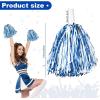 imageDILIBRA 24 Pcs Metallic Cheerleading Pom Poms for Kids Cheerleaders Cheer Pom Poms with Baton Handle Cheering Squad Hand Flower for Adults Team Spirit Sports Game Dancing PartyBlue and White