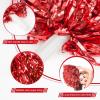 imageDILIBRA 24 Pcs Metallic Cheerleading Pom Poms for Kids Cheerleaders Cheer Pom Poms with Baton Handle Cheering Squad Hand Flower for Adults Team Spirit Sports Game Dancing PartySliverRed