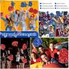imageDILIBRA 24 Pcs Metallic Cheerleading Pom Poms for Kids Cheerleaders Cheer Pom Poms with Baton Handle Cheering Squad Hand Flower for Adults Team Spirit Sports Game Dancing PartyBlueRed