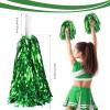 imageDILIBRA 24 Pcs Metallic Cheerleading Pom Poms for Kids Cheerleaders Cheer Pom Poms with Baton Handle Cheering Squad Hand Flower for Adults Team Spirit Sports Game Dancing PartyGreen