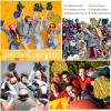 imageDILIBRA 24 Pcs Metallic Cheerleading Pom Poms for Kids Cheerleaders Cheer Pom Poms with Baton Handle Cheering Squad Hand Flower for Adults Team Spirit Sports Game Dancing PartyGoldBlack