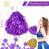imageDILIBRA 24 Pcs Metallic Cheerleading Pom Poms for Kids Cheerleaders Cheer Pom Poms with Baton Handle Cheering Squad Hand Flower for Adults Team Spirit Sports Game Dancing PartyGoldPurple