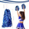 imageDILIBRA 24 Pcs Metallic Cheerleading Pom Poms for Kids Cheerleaders Cheer Pom Poms with Baton Handle Cheering Squad Hand Flower for Adults Team Spirit Sports Game Dancing PartyBlueWhite