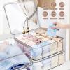 imageDILIBRA 2pcs Socks Bra Underwear Organizer for Closet 16 Compartment Removable Divided Plastic Sock Storage Box with Lid Clear Dresser Drawer Organizer Storage Container for Bra Socks Ties Scarf1 Packs Clear