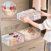 imageDILIBRA 2pcs Socks Bra Underwear Organizer for Closet 16 Compartment Removable Divided Plastic Sock Storage Box with Lid Clear Dresser Drawer Organizer Storage Container for Bra Socks Ties Scarf1 Packs Clear