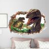imageDILIBRA 3D Cracked Large Forest Dinosaur Wall Sticker SelfAdhesive Broken Smashed Dinosaur Decorative Mural for Boys Bedroom Baby Kids Nursery