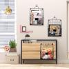 imageDILIBRA 4 Packs Hanging Wall File Organizer Foldable Wall Magazine File Holder with Handle and Tag Slot Metal Wall Mounted Mail Organizer Rack Folder Holder for Document Office Door Home Black