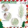 imageDILIBRA 72PCS Artificial Pine Branches Spring Greenery Stems Faux Pine Branches Fake Christmas Pine DIY Cedar Picks for Holiday Garland Wreath Vase Craft Home Kitchen Garden DecorationsGreen With Snowflakes