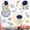 imageDILIBRA Astronaut Wall Stickers Planet Space Walk Spaceship DIY Art Vinyl Removable Murals Wall Decals Cute Cartoon Spaceman Cosmonaut Art Wallpaper for Kids Boys Bedroom Playing RoomB