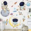 imageDILIBRA Astronaut Wall Stickers Planet Space Walk Spaceship DIY Art Vinyl Removable Murals Wall Decals Cute Cartoon Spaceman Cosmonaut Art Wallpaper for Kids Boys Bedroom Playing RoomB