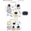 imageDILIBRA Astronaut Wall Stickers Planet Space Walk Spaceship DIY Art Vinyl Removable Murals Wall Decals Cute Cartoon Spaceman Cosmonaut Art Wallpaper for Kids Boys Bedroom Playing RoomB