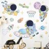 imageDILIBRA Astronaut Wall Stickers Planet Space Walk Spaceship DIY Art Vinyl Removable Murals Wall Decals Cute Cartoon Spaceman Cosmonaut Art Wallpaper for Kids Boys Bedroom Playing RoomH