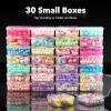 imageDILIBRA Bead Organizer Box 62Pcs Small Bead Storage Containers Plastic Cases with Hinged Lid Rectangle Clear Diamond Painting Storage Containers for Jewelry DIY Crafts Bracelet Seeds Nail1 Pack 30 Pcs