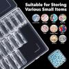 imageDILIBRA Bead Organizer Box 62Pcs Small Bead Storage Containers Plastic Cases with Hinged Lid Rectangle Clear Diamond Painting Storage Containers for Jewelry DIY Crafts Bracelet Seeds Nail3 Pack 90 Pcs