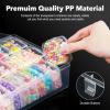 imageDILIBRA Bead Organizer Box 62Pcs Small Bead Storage Containers Plastic Cases with Hinged Lid Rectangle Clear Diamond Painting Storage Containers for Jewelry DIY Crafts Bracelet Seeds Nail2 Pack 60 Pcs