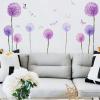 imageDandelion Plant Wall Decals Flying Violet Flowers Butterflies Dragonfly Wall Stickers DILIBRA Removable Peel and Stick DIY Art Vinyl Mural for Classroom Kids Bedroom Bathroom Nursery Home Decor